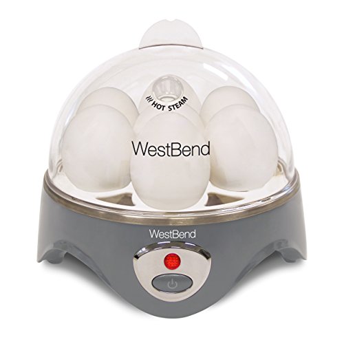West Bend Automatic Electric Cooker Hardor SoftCook 7 Eggs or 2 Poached or Scrambled 360Watt Gray