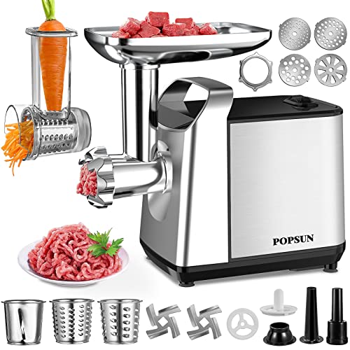 Meat Grinder Electric Rotary Cheese Grater Max 2000W Food Slicer 4In1 Powerful Electric Meat Grinder • Sausage Stuffer • Kubbe Maker • Vegetable SlicerShredderGrater Attachments for Home Use