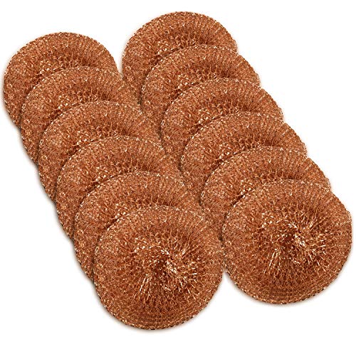 12 Pack Copper Coated Scourers by SCRUBIT  Scrubber Pad Used for Dishes Pots Pans and Ovens Easy scouring for Tough Kitchen Cleaning
