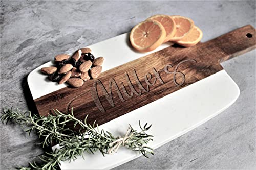 Personalized Marble and Wood Cutting Board Custom Cutting Board Charcuterie Board Christmas Anniversary Wedding Gift Bridal Shower Gift Engagement Gift Housewarming Gift