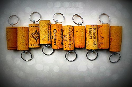 25 Wine Cork Key Chains  Used Wine Corks From Red and White Wine