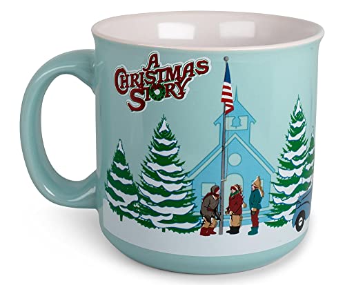A Christmas Story Neighborhood Scene Ceramic Camper Mug  Large Travel Coffee Mugs And Cups Novelty Drinkware Home  Kitchen Decor  Festive Holiday Gifts And Collectibles  Holds 20 Ounces