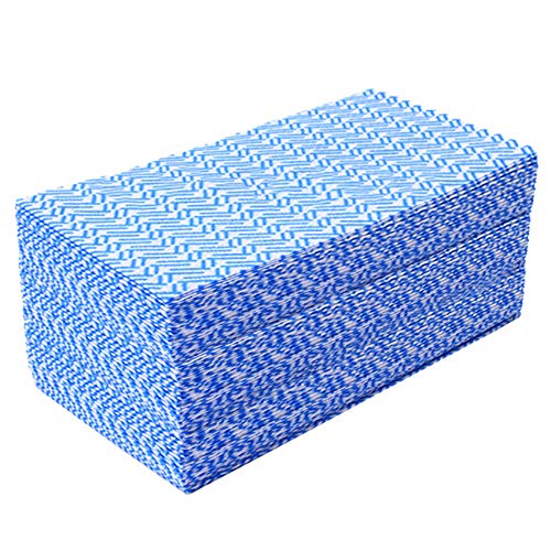 KMAKII 80 Pack Disposable Dish Cloths Heavy Duty Reusable Cleaning Wipes Dish Rags for Kitchen 118 x 20 inches  Blue