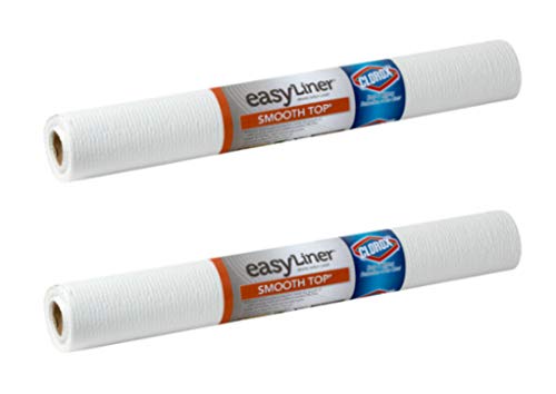 Duck Brand 284380 Smooth Top EasyLiner Shelf Liner with Clorox 20 in x 6 Ft White 2 Rolls
