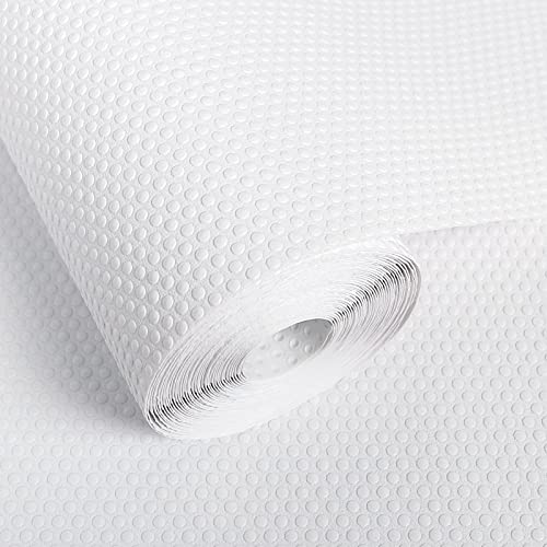 PABUSIOR Shelf Liner Pure White Easy to Trim Waterproof Cabinet Liner Non Adhesive Drawer Liner Reusable Durable Shelf Liner for Kitchen Storage Desks Shelves(175 x 318Inch)
