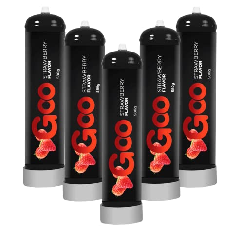 Goo Sticks Strawberry Whipped Cream Chargers Pure N2O Whipped Cream Cylinder  095 Liter Nitrous Oxide Chargers (580 gram) Compatible with Cream Whippers  1 Carton (6 cylinders)