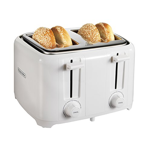 Proctor Silex 24216 Toaster with Wide Slots Toast Boost 4-Slice White