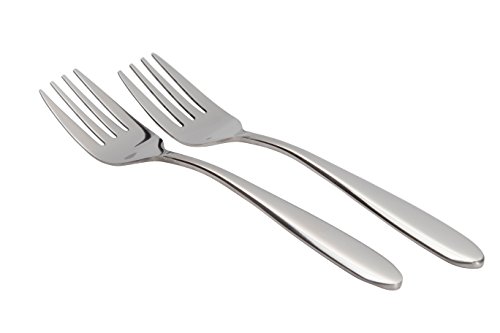 Set of Two Large Stainless Steel Serving Forks Buffet Banquet Style Serving Utensil 9 12 inch with Polished Mirror Finish