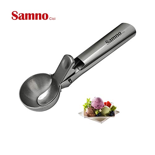 Samno Cici ice Cream Scoop Stainless Steel ice Cream Scoop Icecream Spoons Icecream SpoonEasy to Trigger white48（1pack）