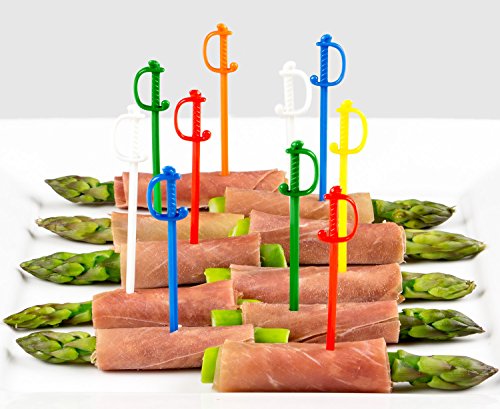 Soodhalter Regal Swords 50 Sword Picks 6 Color Assortment 3 Inch Plastic Food Cocktail Toothpicks