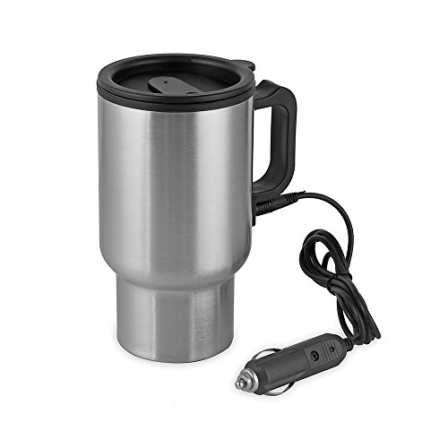 Car Heating Cup Sunsbell Stainless Steel Mug Car Coffee Cup Warmer with DC 12V Charger