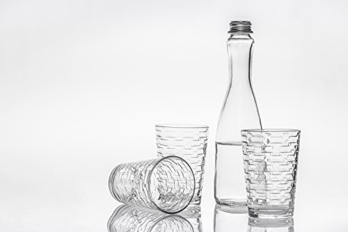 Tumbler  Water Glasses Set of 6 6 34 oz Shatter Resistant Drinkware Elegant Glassware Clear