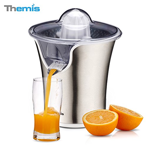 THEMIS CJ3372 85W Powerful Stainless Steel Whisper-quiet Citrus Juicer Snap-up Spout Electric Orange Juicer Juice Extractor-85W Motor